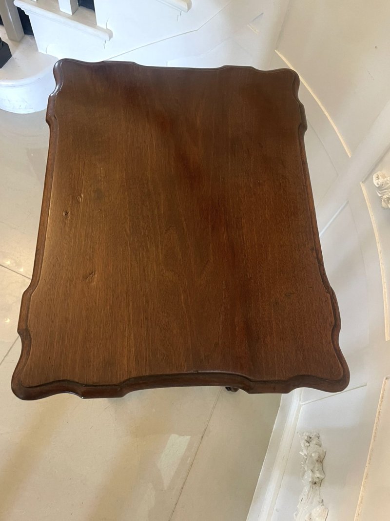 Unusual Antique Victorian Quality Figured Walnut Lamp Table - Image 4